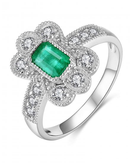 EMERALD CUT DIAMOND RING (TR4210)